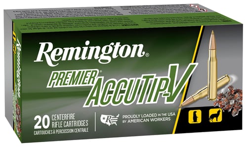 Remington Ammunition 21202 Premier Accutip-V 224 Valkyrie 60 gr AccuTip V Boat Tail 20 Per Box/ 10 Case