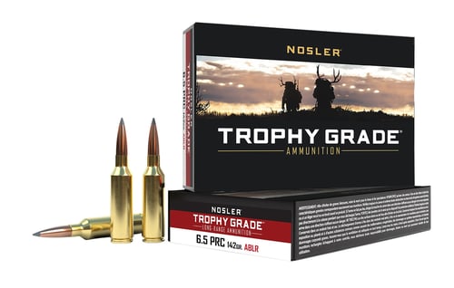 Nosler 61232 Trophy Grade Long-Range 6.5 PRC 142 gr Nosler Spitzer AccuBond Long Range 20 Per Box/ 10 Case