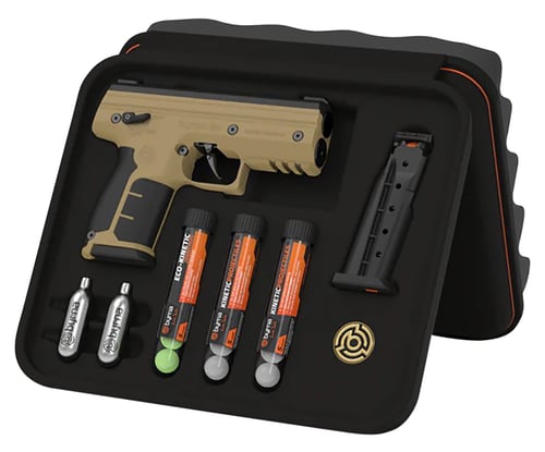 Byrna Technologies SK68300TANPEPPER SD Kinetic Kit CO2 .68 Cal 5rd, Tan Polymer, Rubber Honeycomb Grip, C02 & 15 Projectiles Included