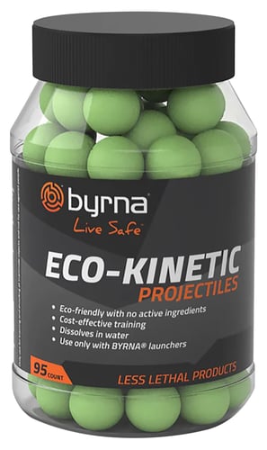 Byrna Technologies RB68403 ECO-Kinetic  95ct Green Water Soluble Projectile, Compatible with Byrna Launchers