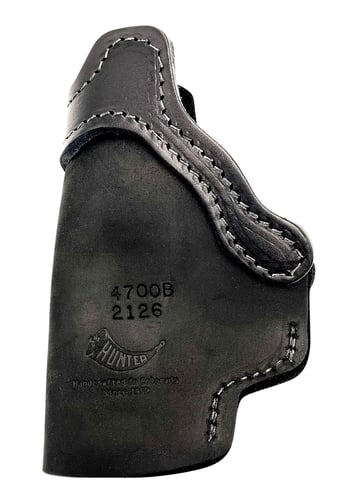 Hunter Company 4700 Universal  IWB Black Leather Belt Clip Fits Sm/Med Frame Right Hand