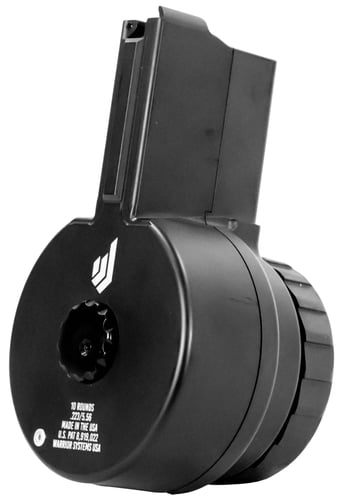 Aim Sports W15AB10 Warrior Systems  AR-15 5.56x45mm NATO 10rd Black Cerakote Drum