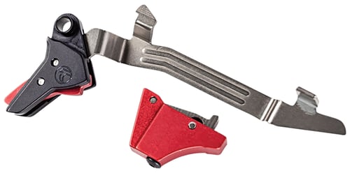 Timney Triggers ALPHAGLOCK34LRGRED Alpha Competition 45 ACP/10mm Auto, Red Straight Trigger, Compatible w/Glock Gen3-4