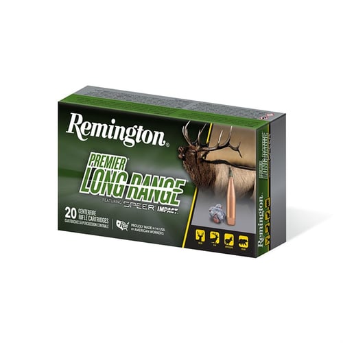 Remington Ammunition R21340 Premier Long Range 6mm Creedmoor 109 gr Speer Impact 20 Per Box/ 10 Case