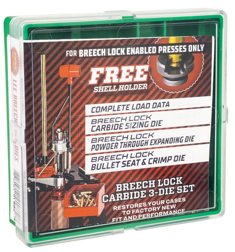 LEE CARBIDE 3-DIE SET .9MM W/BREECH LOCK BUSHINGS