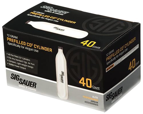 Sig Sauer Airguns AC1240 CO2 Cylinders Cartridges, 12 Grams, 40 Per Box