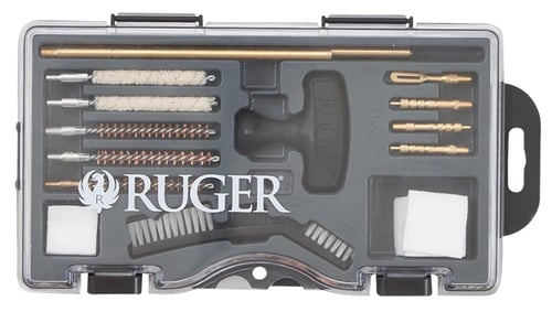 Ruger 27822 Rimfire Cleaning Kit .22 Cal Bronze Bristles 12 Black Plastic Case