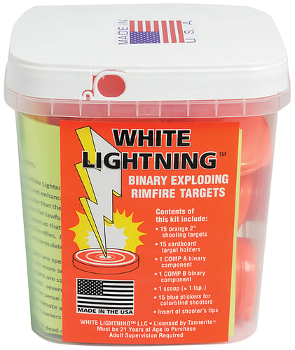 Tannerite WLK White Lightning  Impact Enhancement Explosion White Vapor Rimfire Rifles Firearm Includes Catalyst/Cardboard Target Holders/Hi-Viz Target Dots 90 Targets