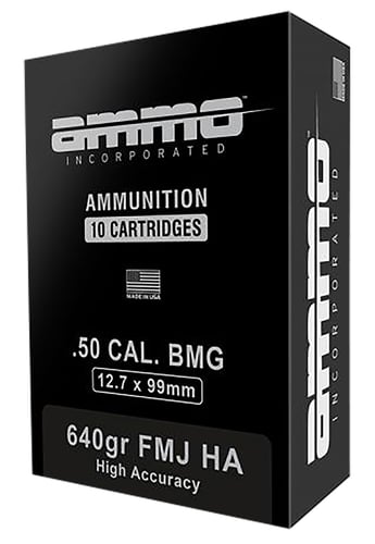 Ammo Inc 50BMG640HAA10 Signature  50 Cal 640 gr Full Metal Jacket 10 Per Box/ 5 Case