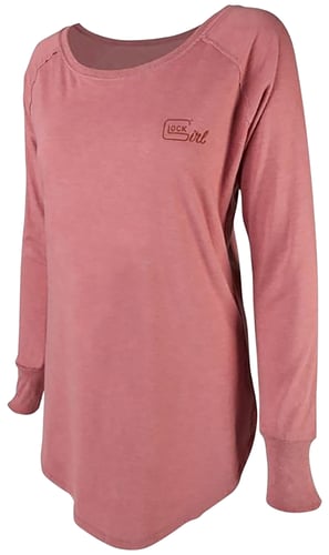 Glock AP960345 Glock Girl Confidence  Blush Cotton/Polyester/Rayon Long Sleeve Tunic Small