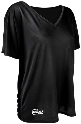 Glock AP960353 Glock Girl Relaxed  Black Pre-Shrunk Cotton Short Sleeve V-Neck XL