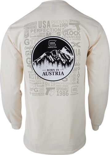 GLOCK OEM BORN IN AUSTRIA LONG SLEEVE SHIRT TAN LARGE