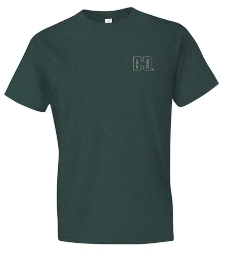 Hornady Gear 31793 Double Rocker  Olive Heather, Cotton/Polyester/Rayon, Short Sleeve Semi-Fitted, Large