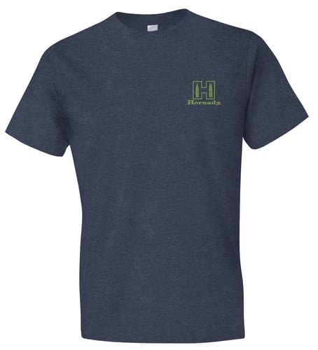Hornady Gear 30993 Hornady T-Shirt Logo Stamp Indigo Short Sleeve Large