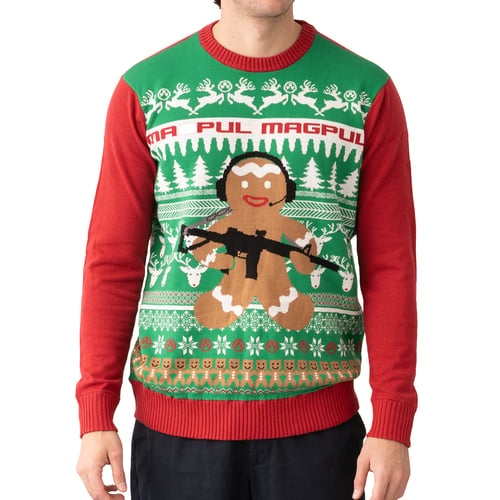 Magpul MAG1198975-L Ugly Christmas GingARbread Man Multi-Color, Cotton/Acrylic, Long Sleeve, Large