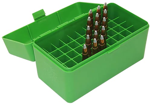 MTM AMMO BOX SMALL RIFLE 50-ROUNDS FLIP TOP STYLE GREEN