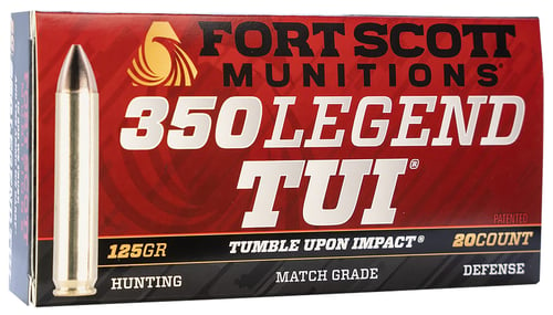 Fort Scott Munitions 350125SCV Tumble Upon Impact (TUI) Rifle 350 Legend 125 gr Solid Copper Spun 20 Per Box/ 10 Case