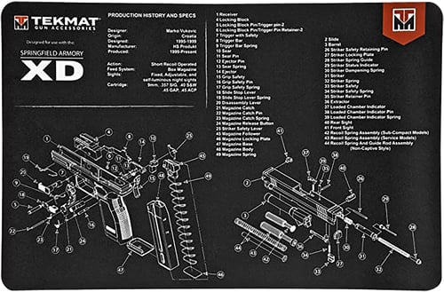 TekMat TEKR17XD Springfield Armory XD Cleaning Mat Springfield XD Parts Diagram 11