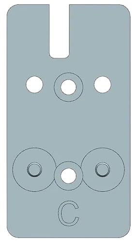 Beretta USA EUS03053 90/92  Silver, Fits Beretta 90/92 RDO C-More Pattern Footprint Mount