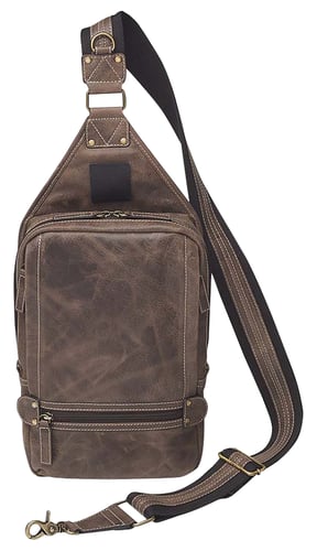 Gun Toten Mamas/Kingport GTMCZY108 Sling Backpack  Brown Leather Includes Standard Holster