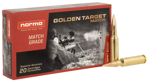 Norma Ammunition 10166522 Dedicated Precision Golden Target Match 6.5 Creedmoor 143 gr BTHP 20 Per Box/ 10 Case