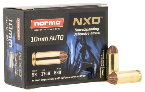 Norma Ammunition 611340020 Self Defense NXD 10mm Auto NXD 20 Per Box/ 10 Case