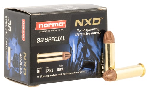 Norma 611240020 NXD Pistol Ammo 38 SPL 20 Rnd