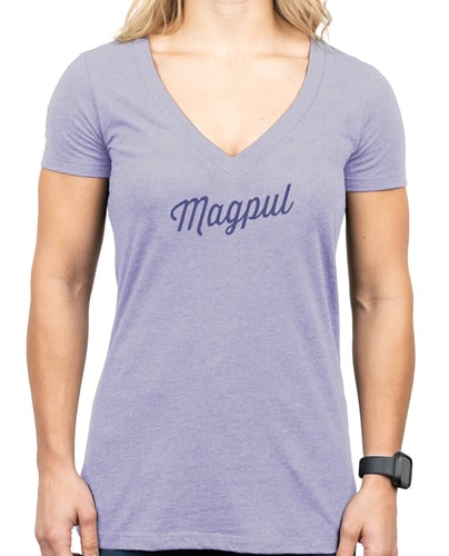 Magpul MAG1336-530-L Rover Script Womens Orchid Heather Cotton/Polyester Short Sleeve Large