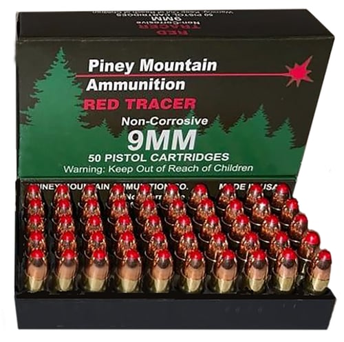 Supernova PMSN9MMR Red Tracer Non Corrosive 9mm Luger 119 Gr Full Metal Jacket 20 Per Box/ 50 Case