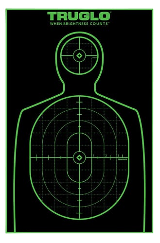 TruGlo TGTG13A25 Tru-See Handgun Target Black/Green Self-Adhesive Heavy Paper Universal Fluorescent Green 25 Pack