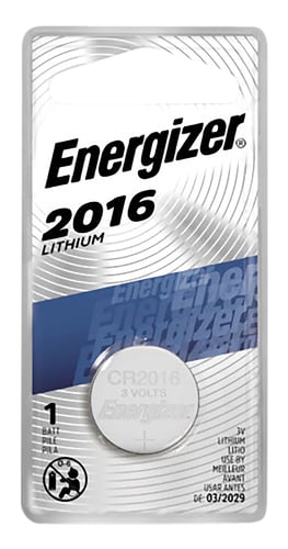 Energizer ECR2016BP 2016 Battery  Silver Lithium Coin 3.0 Volt, 100 mAh Qty (72) Single Pack