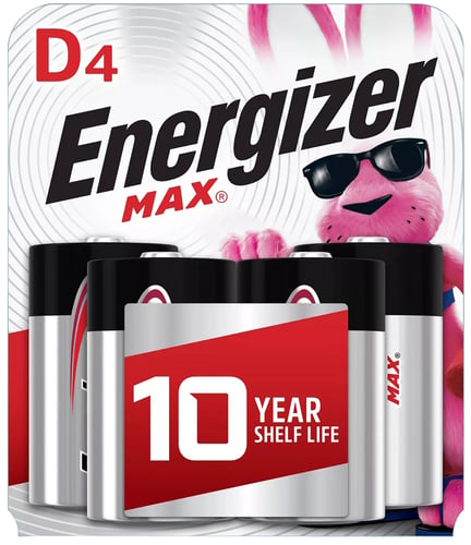 Energizer E95BP4 MAX D Batteries  Black & Silver Alkaline 1.5 Volt, Qty (12) 4 Pack