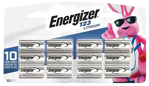 Energizer EL123BP12 123 Lithium Battery  Lithium 3.0 Volt, Qty (24) 12 Pack