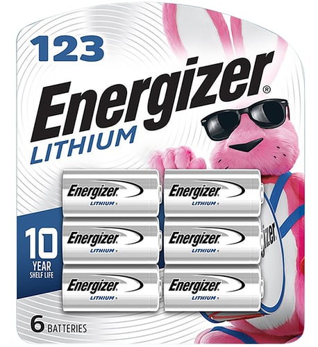 Energizer EL123BP6 123 Lithium Battery  Silver 3.0 Volt 1,500 mAH Qty (24) 6 Pack