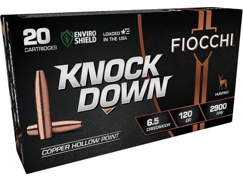 Fiocchi 65CMCHA Knock Down Enviro Shield 6.5 Creedmoor 120 gr Hollow Point 20 Per Box/ 10 Case