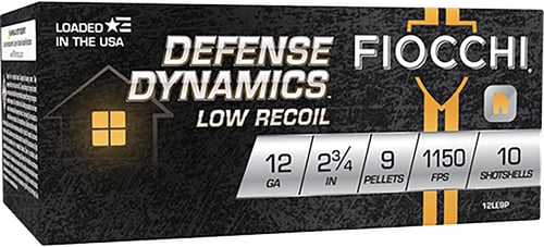 Fiocchi 12LE9P Defense Dynamics Low Recoil 12 Gauge 2.75