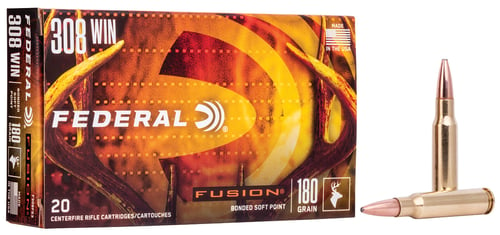 Federal F308FS3 Fusion  308 Win 180 gr Fusion Soft Point 20 Per Box/ 10 Case