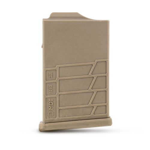 Mdt Sporting Goods Inc 104447FDE AICS Magazine  10rd Extended 308/6.5 Creedmoor Short Action, FDE Polymer Fits Some Chassis/Bottom Metal (MDT/XLR/KRG/GRS/CDI/Pacific Tool & Gauge)