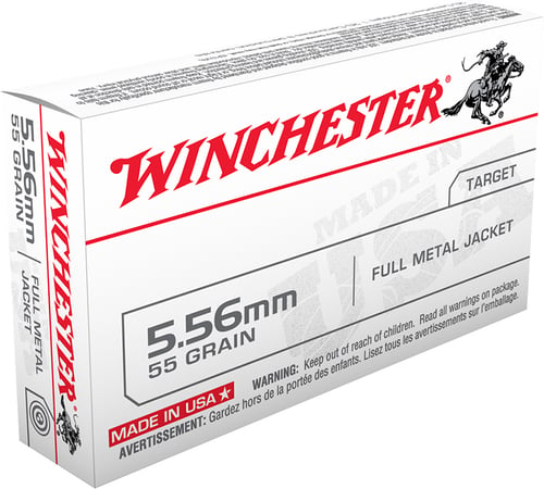 Winchester USA Lake City M193 Brown Box Rifle Ammunition 5.56mm 55gr FMJ 3240 fps 20/ct