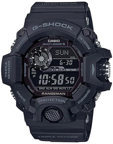 G-shock/vlc Distribution GW94001B G-Shock Tactical Rangeman Keep Time Blackout Size 145-215mm Features Digital Compass