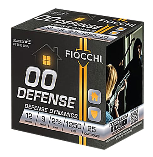 Fiocchi 12EX00BK Defense Dynamics  12 Gauge 2.75