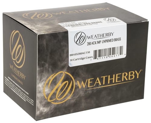 Weatherby BRASS280ACT50 Unprimed Cases  280 ACKLEY Rifle Brass/ 50 Per Box