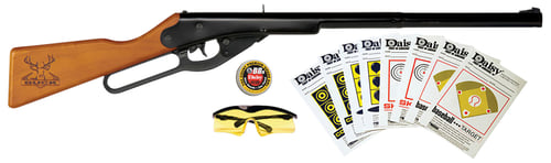 Daisy 994105403 Buck Shooting Kit Spring Piston 177 BB 400rd Shot 350 fps, Black Barrel/Rec, Stained Hardwood Furniture, Includes Glasses/Premium Ammo/Targets
