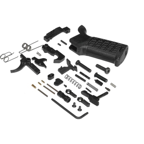 CMMG S5CA642 Zeroed Lower Parts Kit Black Grip, Ambi Safety & Mag Catch, Mil-Spec Trigger, Fits AR-Platform/Mk4