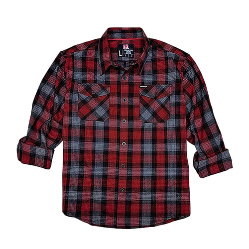 Hornady Gear 32196 Flannel Shirt  3XL Red/Black/Gray,  Cotton/Polyester, Relaxed Fit Button Up