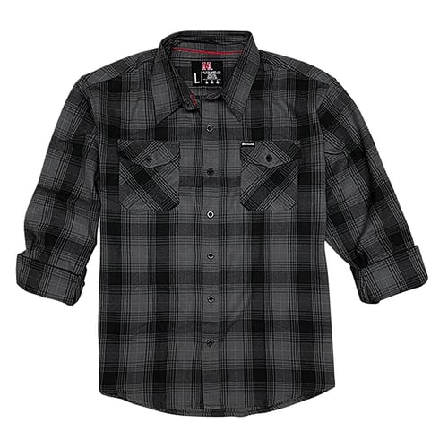 Hornady Gear 32224 Flannel Shirt  XL Gray/Black,  Cotton/Polyester, Relaxed Fit Button Up