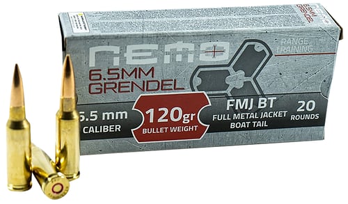 Nemo Arms 65GNA120PPU   6.5 Grendel 120 gr Full Metal Jacket Boat Tail 20 Per Box/ 20 Cs