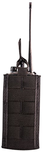 High Speed Gear 41RD00BK TACO Duty Radio Holder, Black Nylon with MOLLE Exterior & Bungee Pull Tongue, Fits MOLLE & 2