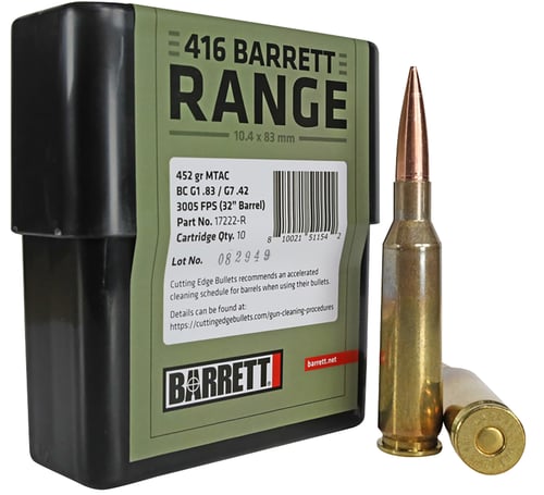 Barrett 17222R Range  416Barrett 450gr MTAC 10/Box | .416 BARRETT | 810021511542