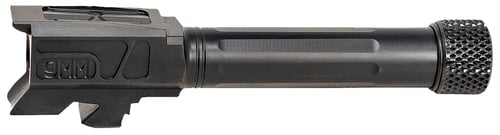 Faxon Firearms GB910N43SGQT Match Series  9mm Luger Compatible w/Glock 43/43X, Black Nitride 416R Stainless Steel, Straight Fluted/Target Crown Barrel